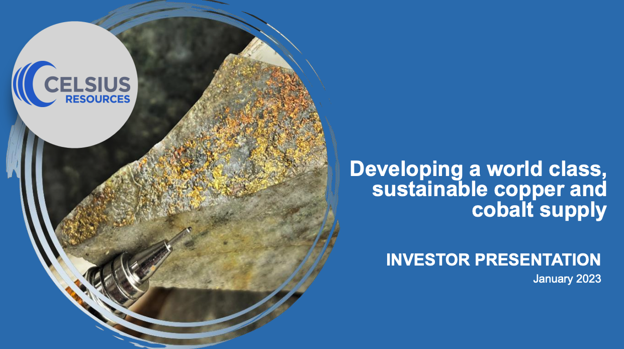 Investor presentation: Developing a world-class, sustainable copper and cobalt supply